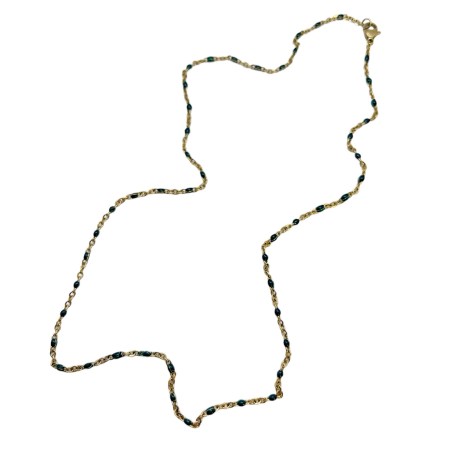 chain steel gold black beads
